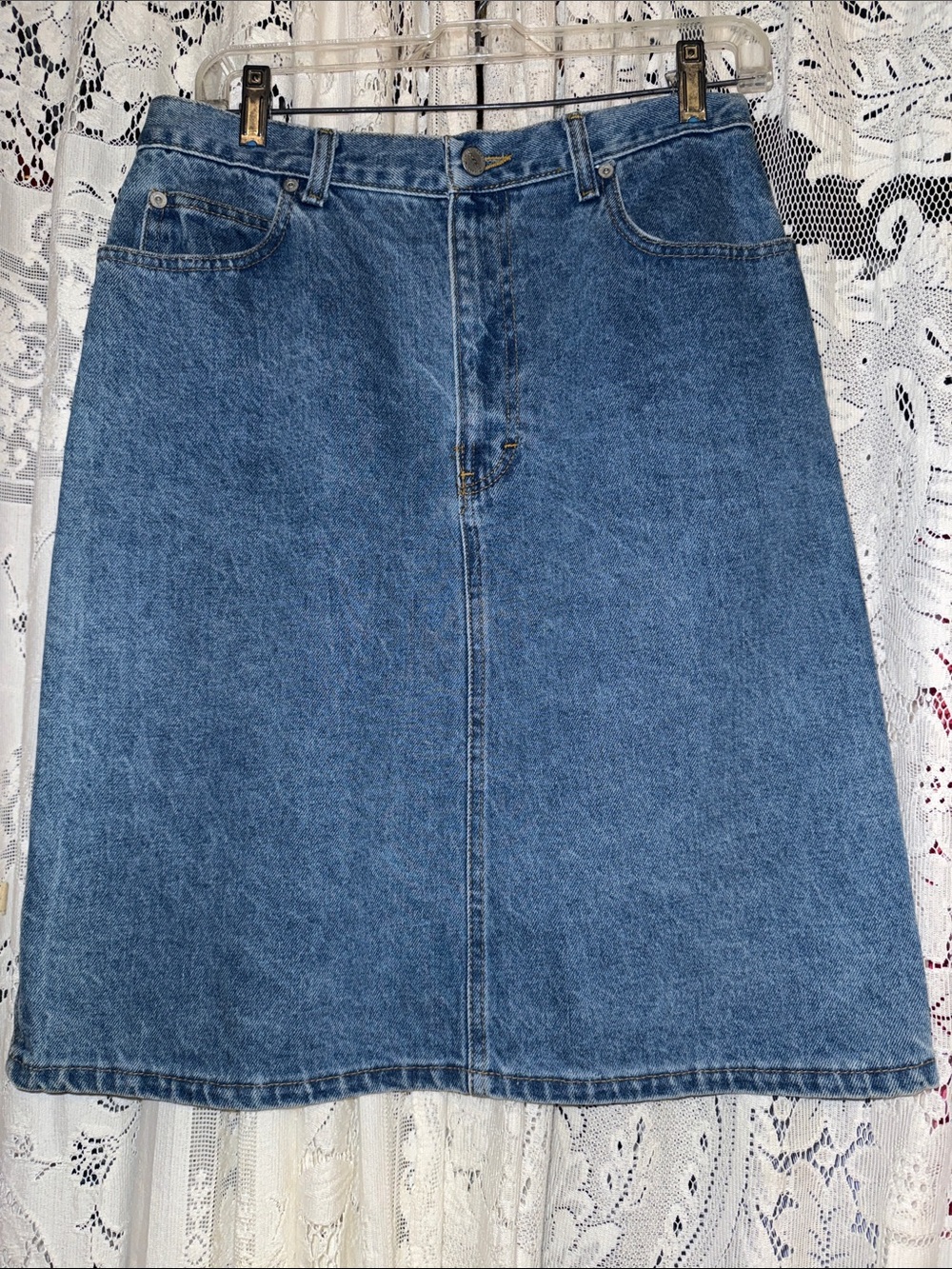 Sasson vintage Medium Blue Denim A-Line Skirt